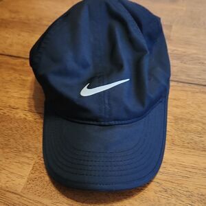 Nike Black and White Athletic Cap with Iconic Swoosh